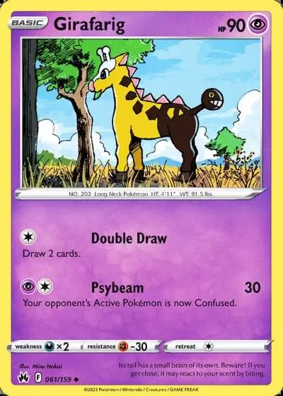 Girafarig 61/159 Crown Zenith Pokemon card