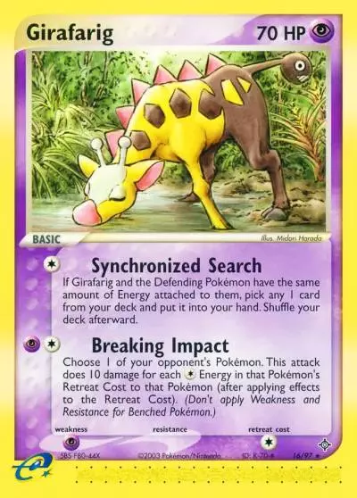 Girafarig 16/97 Dragon Pokemon card