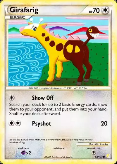 Girafarig 64/123 HeartGold & SoulSilver Pokemon card