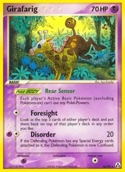 Girafarig 16/92 Legend Maker Pokemon card