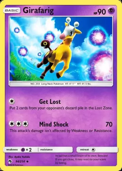 Girafarig 94/214 Lost Thunder Pokemon card