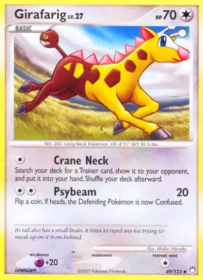 Girafarig 49/123 Mysterious Treasures Pokemon card