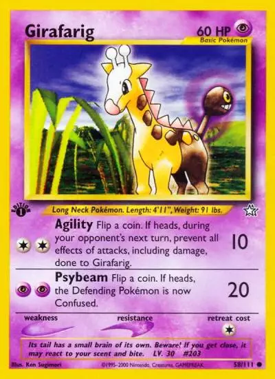 Girafarig 58/111 Neo Genesis Pokemon card