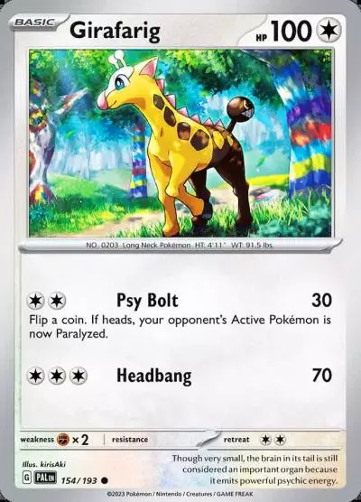Girafarig 154/193 Paldea Evolved Pokemon card
