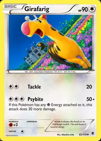 Girafarig 82/119 Phantom Forces Pokemon card