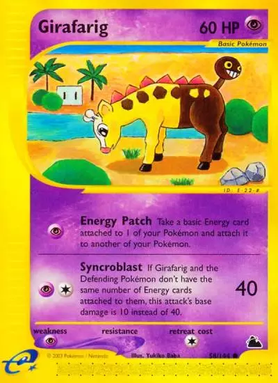 Girafarig 58/144 Skyridge Pokemon card