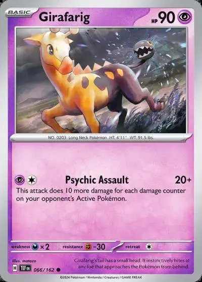 Girafarig 66/162 Temporal Forces Pokemon card