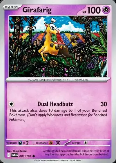 Girafarig 83/167 Twilight Masquerade Pokemon card