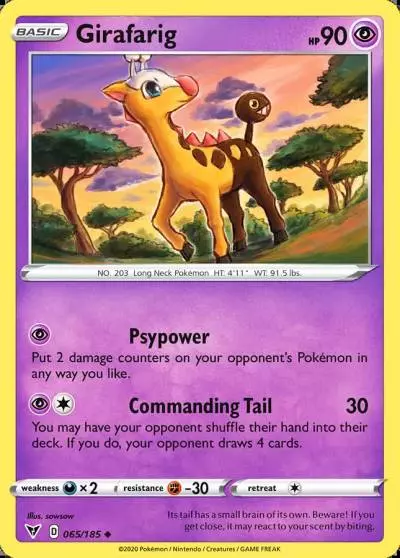 Girafarig 65/185 Vivid Voltage Pokemon card