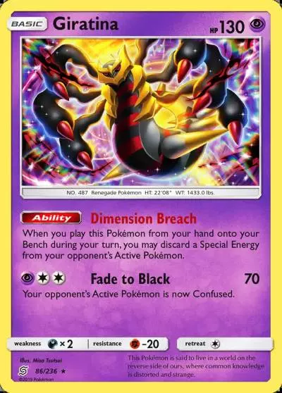 Giratina 86/236 Unified Minds Pokemon card