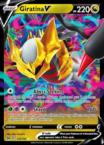 Giratina V 130/196 Lost Origin Pokemon card