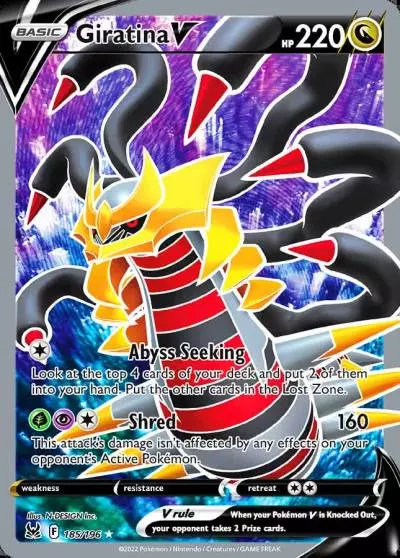 Giratina V 185/196 Lost Origin Pokemon card