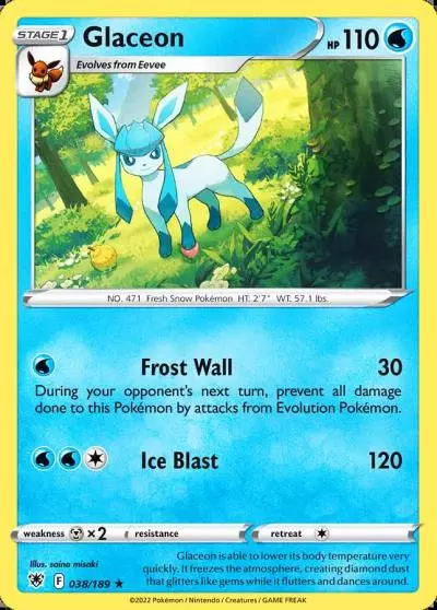 Glaceon 38/189 Astral Radiance Pokemon card