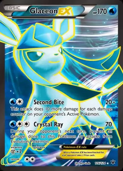 Glaceon-EX 116/124 Fates Collide Pokemon card