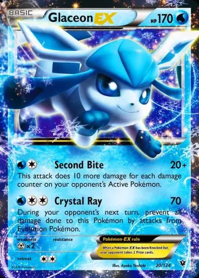 Glaceon-EX 20/124 Fates Collide Pokemon card