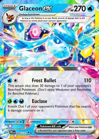 Glaceon ex 26/131 Prismatic Evolutions Pokemon card