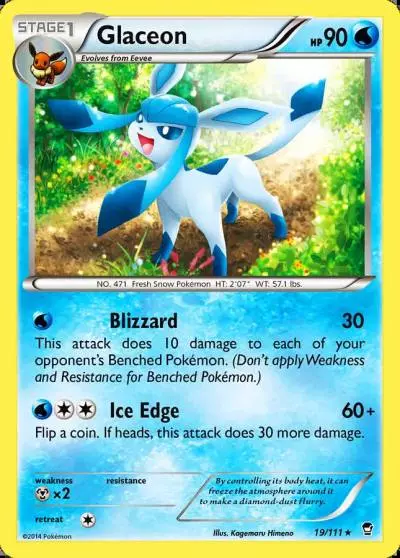 Glaceon 19/111 Furious Fists Pokemon card