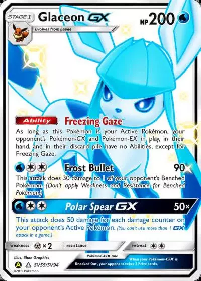 Glaceon-GX SV55/94 Hidden Fates Shiny Vault Pokemon card