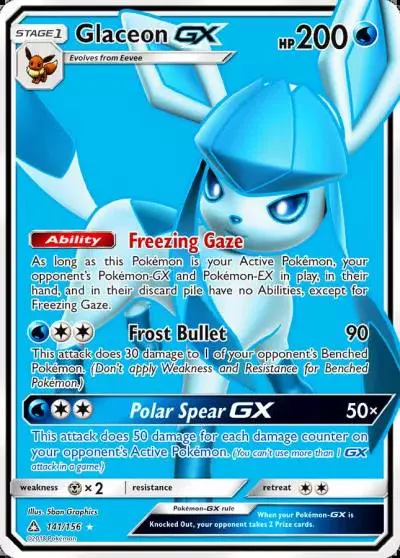 Glaceon-GX 141/156 Ultra Prism Pokemon card
