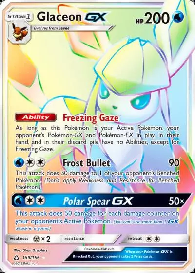 Glaceon-GX 159/156 Ultra Prism Pokemon card