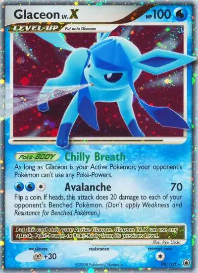 Glaceon LV.X 98/100 Majestic Dawn Pokemon card