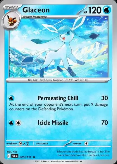 Glaceon 25/131 Prismatic Evolutions Pokemon card