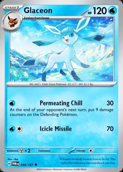 Glaceon 54/167 Twilight Masquerade Pokemon card