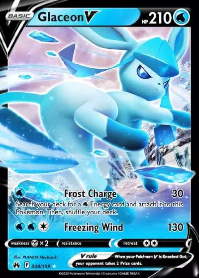 Glaceon V 38/159 Crown Zenith Pokemon card