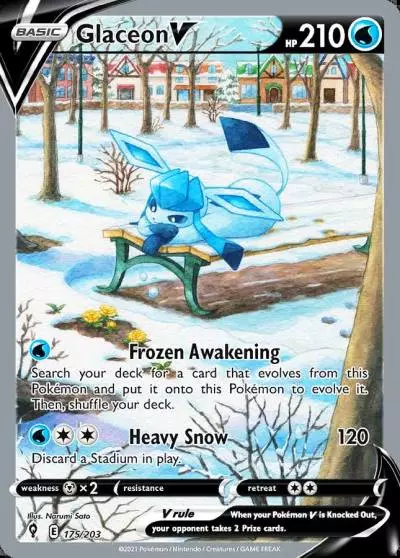 Glaceon V 175/203 Evolving Skies Pokemon card