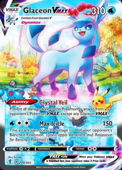 Glaceon VMAX 209/203 Evolving Skies Pokemon card