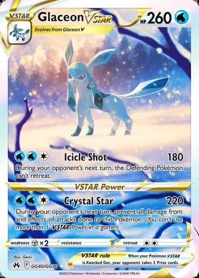 Glaceon VSTAR GG40/70 Crown Zenith Galarian Gallery Pokemon card