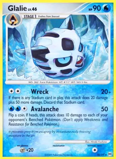 Glalie 18/99 Arceus Pokemon card