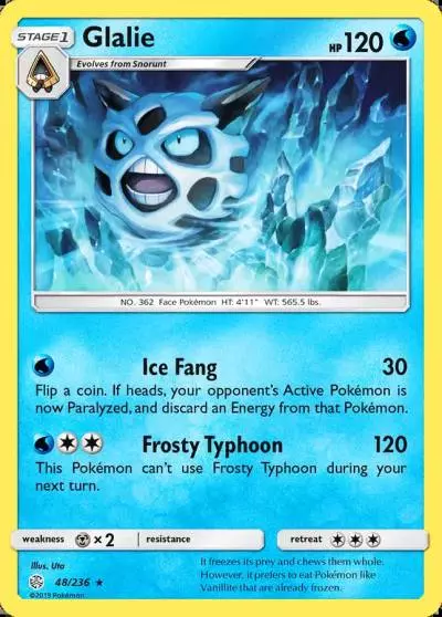 Glalie 48/236 Cosmic Eclipse Pokemon card