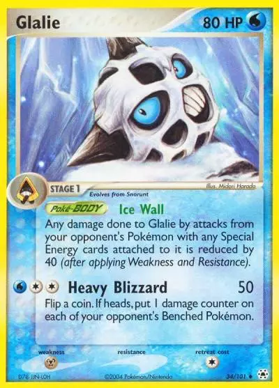 Glalie 34/101 Hidden Legends Pokemon card