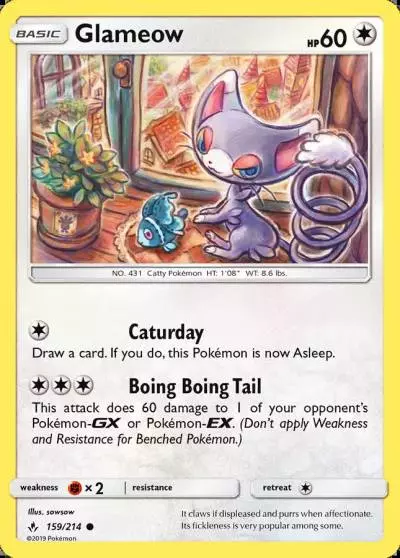 Glameow 159/214 Unbroken Bonds Pokemon card