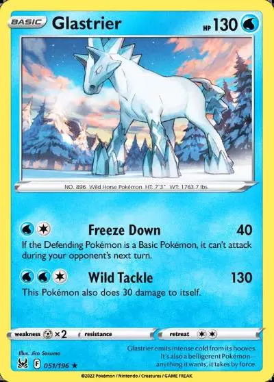 Glastrier 51/196 Lost Origin Pokemon card