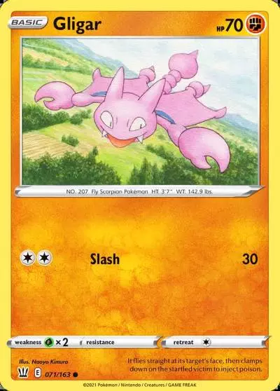 Gligar 71/163 Battle Styles Pokemon card