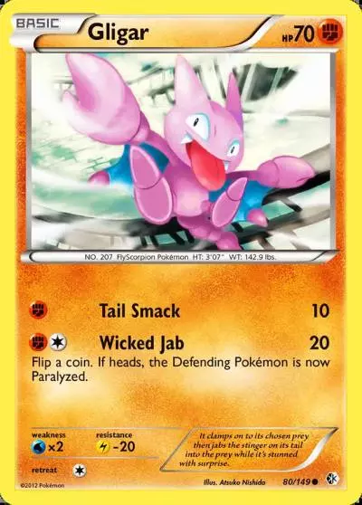 Gligar 80/149 Boundaries Crossed Pokemon card