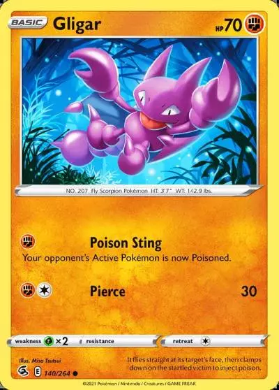 Gligar 140/264 Fusion Strike Pokemon card