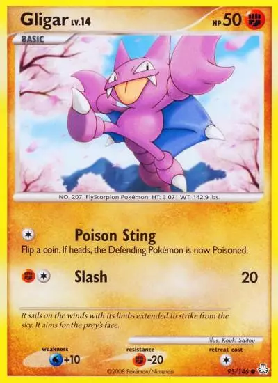 Gligar 95/146 Legends Awakened Pokemon card