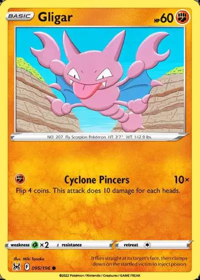 Gligar 95/196 Lost Origin Pokemon card