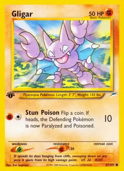 Gligar 67/105 Neo Destiny Pokemon card