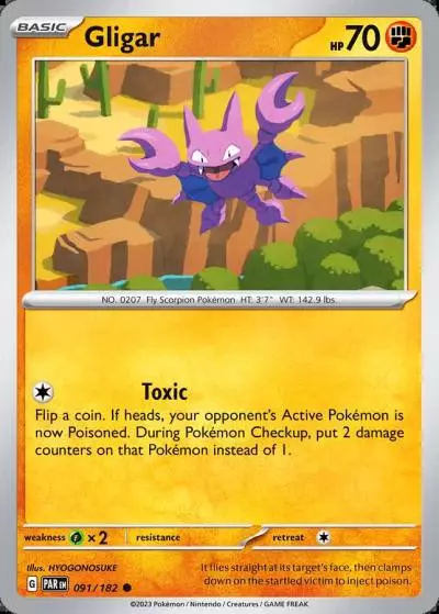 Gligar 91/182 Paradox Rift Pokemon card