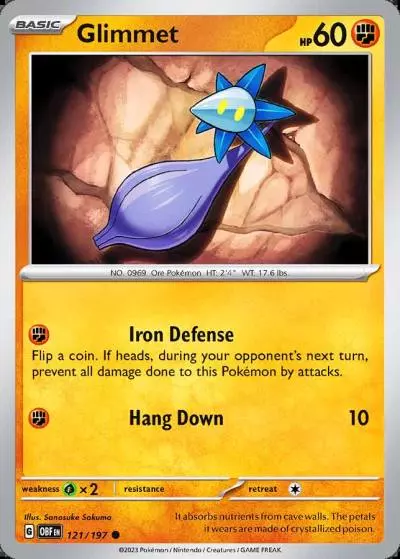 Glimmet 121/197 Obsidian Flames Pokemon card