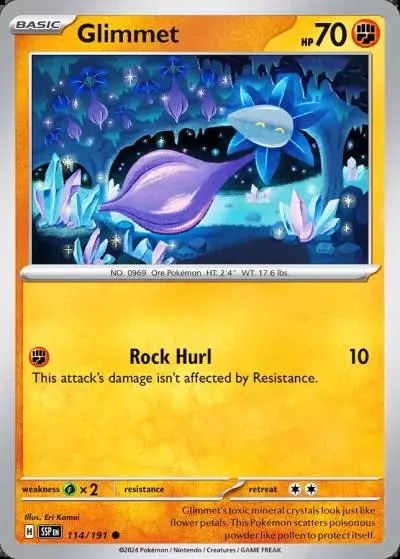 Glimmet 114/191 Surging Sparks Pokemon card