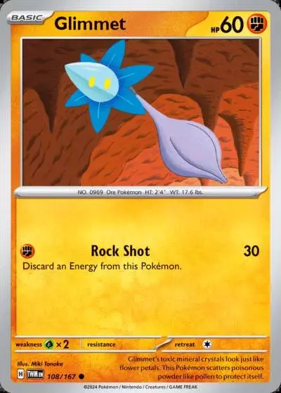 Glimmet 108/167 Twilight Masquerade Pokemon card