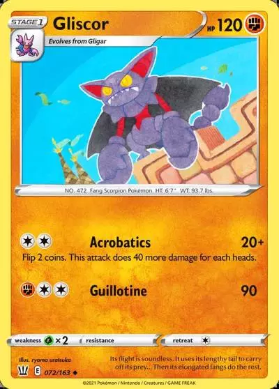 Gliscor 72/163 Battle Styles Pokemon card
