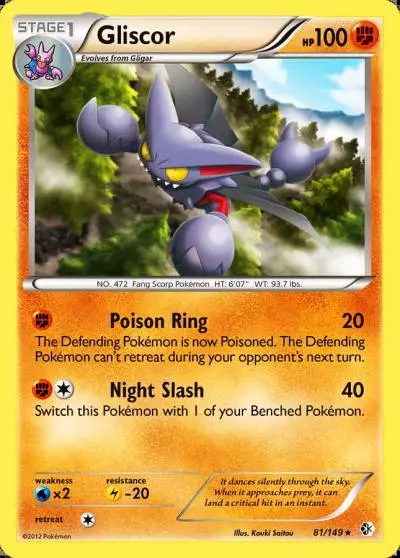 Gliscor 81/149 Boundaries Crossed Pokemon card