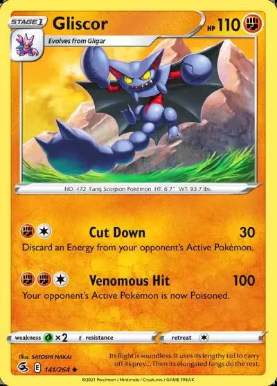 Gliscor 141/264 Fusion Strike Pokemon card