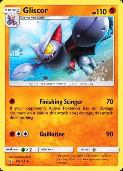 Gliscor 68/145 Guardians Rising Pokemon card
